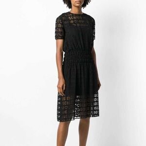 Love Moschino Black All Over Logo Layer Dress 10